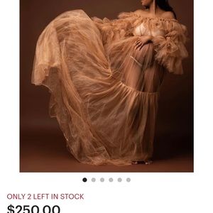 Tulle dress maternity robe baby shower photo shoot. Brown/beige. Brand new!